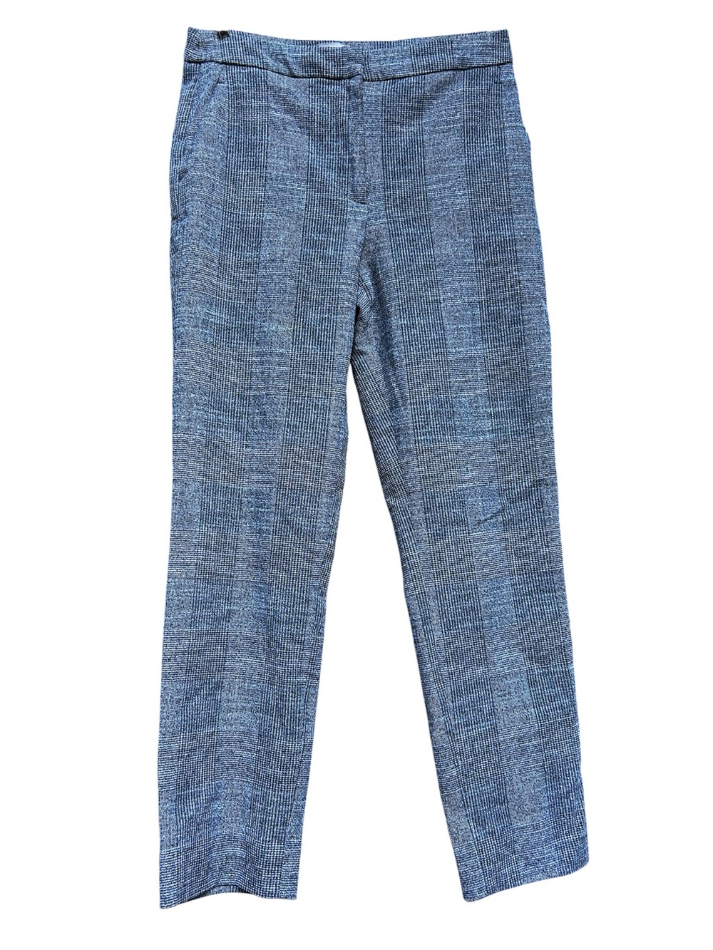 H&M Gray Textured Straight-Leg Crop Pants SZ 4